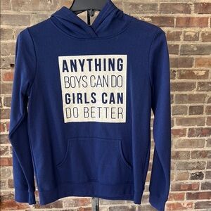 Ideology Blue Kids Hoodie with Inspiring Text